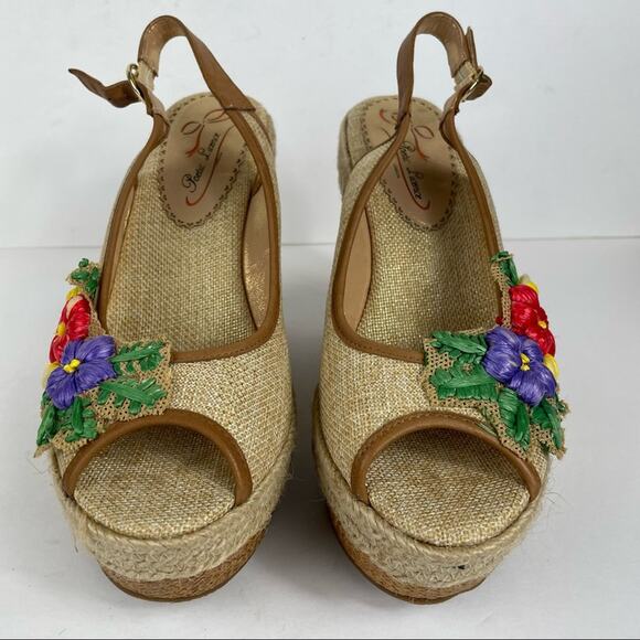 Poetic License Petal Pusher Natural Wedge Sandal Size 7.5 NWT - Picture 6 of 10
